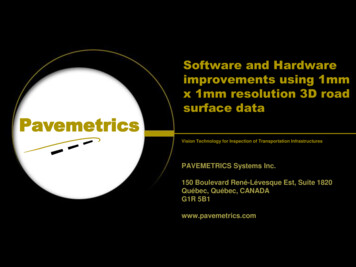 Software And Hardware Improvements Using 1mm Surface Data . - ERPUG