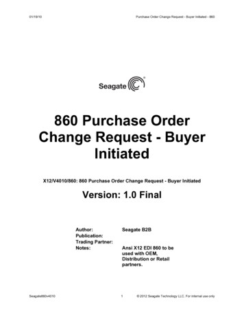 860 Purchase Order Change Request - Buyer Initiated - Seagate 