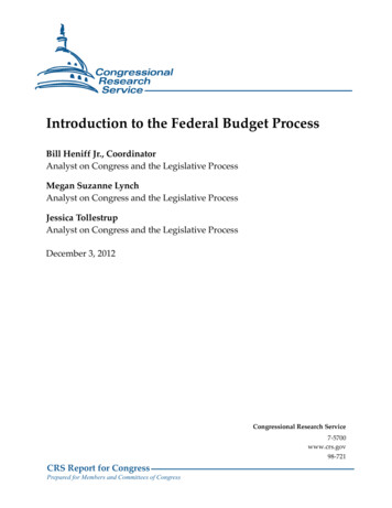 Introduction To The Federal Budget Process - Federation Of American .