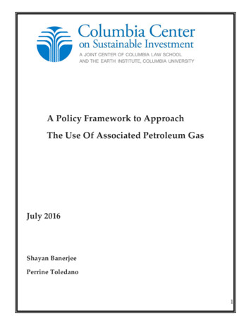 A Policy Framework To Approach The Use Of Associated Petroleum Gas