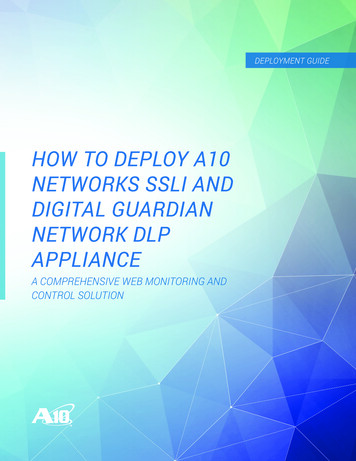 How To Deploy A10 Networks SSLi And Digital Guardian Network DLP Appliance