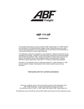 The Standard Transportation Services Provided By ABF Freight . - ArcBest