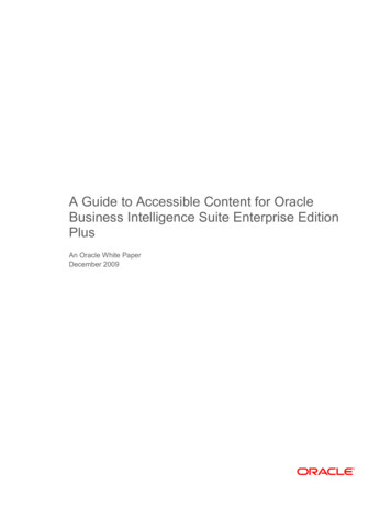 To Accessible For Oracle