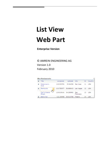 List View Web Part - Amrein 