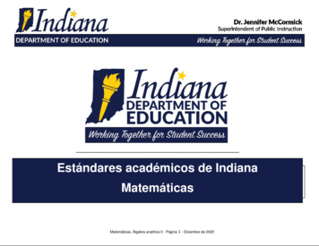 Estándares Académicos De Indiana Matemáticas