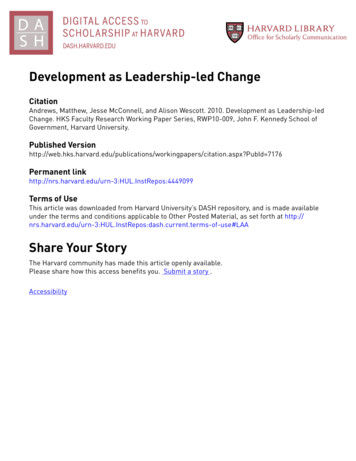 Development As Leadership-led Change - Harvard University