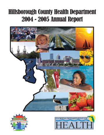Hillsborough County Health Department 2004 - 2005 Annual Report
