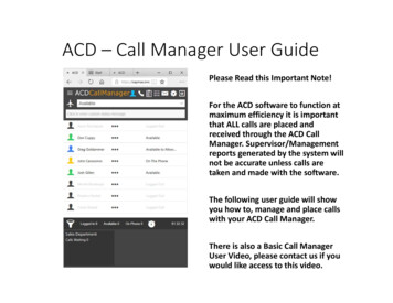 ACD -Call Manager User Guide - Starcom 