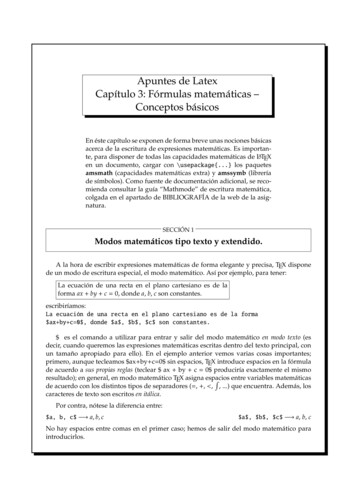 Apuntes De Latex Capítulo 3: Fórmulas Matemáticas - UVa