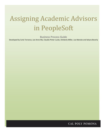 Assigning Academic Advisors In PeopleSoft - CPP