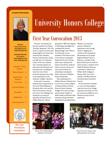 Contact Information University Honors College - William Paterson University