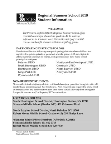Regional Summer School 2018 Student Information