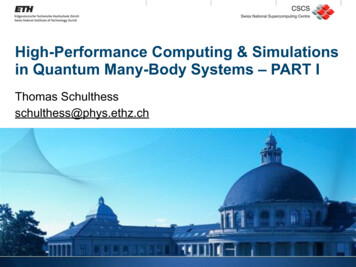 High-Performance Computing & Simulations In Quantum Many-Body Systems .