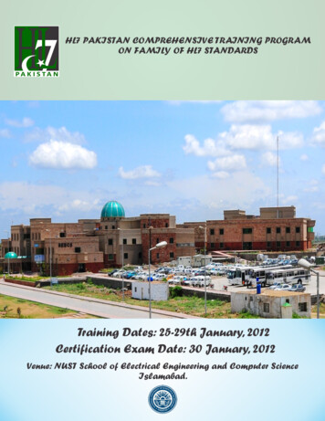 Training Dates: 25-29th January, 2012 Certification Exam Date: 30 .