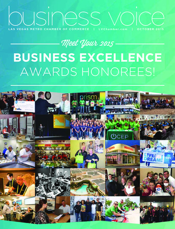 Meet Your 2015 BUSINESS EXCELLENCE - Vegas Chamber