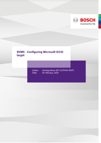 BVMS - Configuring Microsoft ISCSI Target - Bosch Security And Safety .
