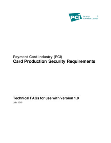 Payment Card Industry (PCI) Card Production Security Requirements