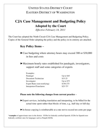 CJA Case Management And Budgeting Policy - United States Courts