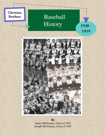 Christian Baseball History 1930 - 1959 - Christian Brothers High School