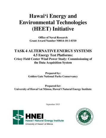 Hawai'i Energy And Environmental Technologies (HEET) Initiative
