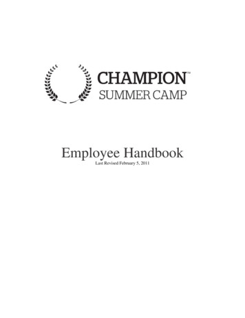 Employee Handbook - Champion Summer Camp
