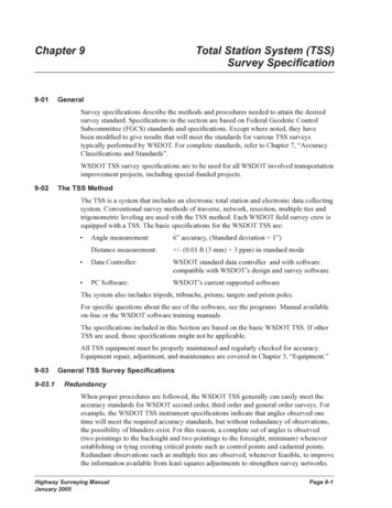 Chapter 9 Total Station System (TSS) Survey Specification