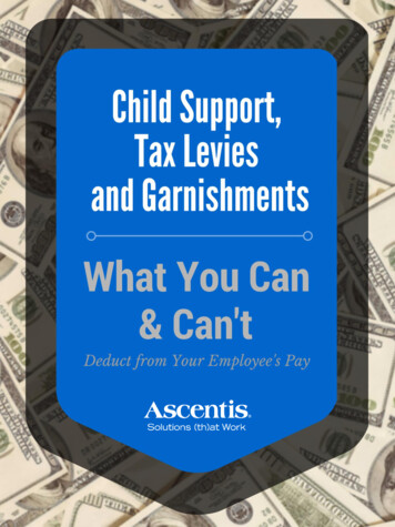 Ch 1: Child Support Ch 2: Tax Levies Ch 3: Garnishments - Ascentis