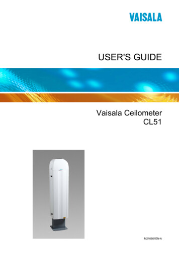 Vaisala Ceilometer CL51 User's Guide - Data.eol.ucar.edu