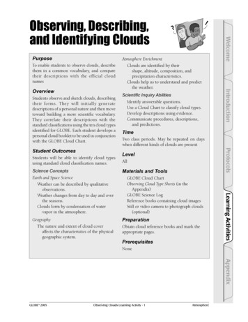 Observing, Describing, And Identifying Clouds - PC\ MAC
