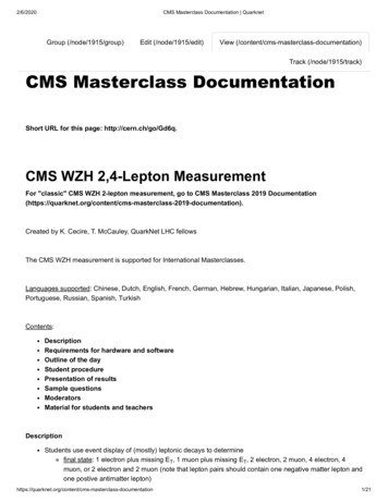 CMS Master Class Documentation - Quarknet
