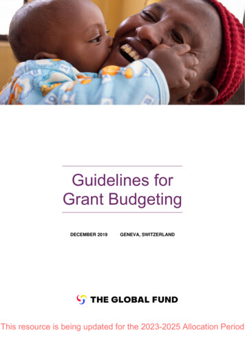 Guidelines For Grant Budgeting - The Global Fund To Fight AIDS .