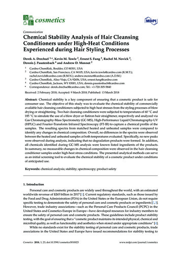 Chemical Stability Analysis Of Hair Cleansing Conditioners Under High .