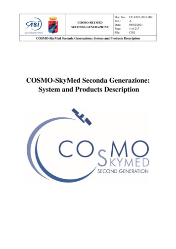 COSMO-SkyMed Seconda Generazione: System And Products Description