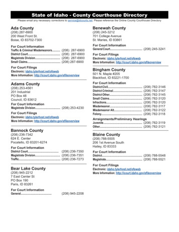 State Of Idaho - County Courthouse Directory - Idaho Supreme Court