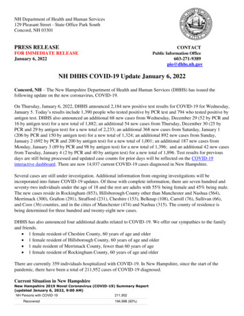 NH DHHS COVID-19 Update January 6, 2022
