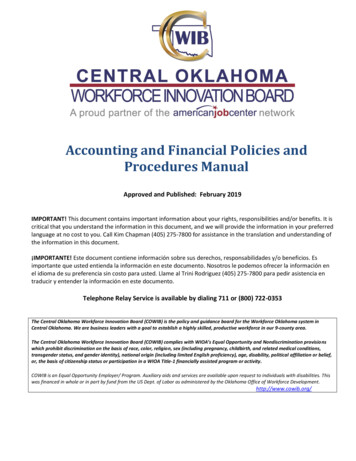 Accounting And Financial Policies Procedures Manual