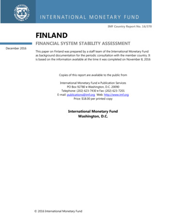 FINANCIAL SYSTEM STABILITY ASSESSMENT - International Monetary Fund