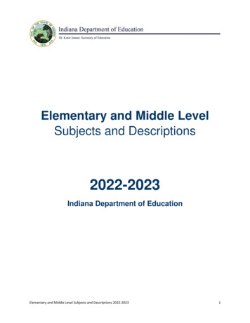 Elementary And Middle Level - Indiana