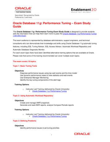 Oracle Database 11g: Performance Tuning Exam Study Guide