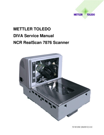 METTLER TOLEDO DIVA Service Manual NCR RealScan 7876 Scanner