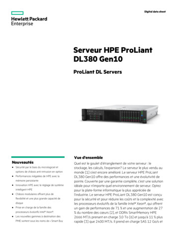 Serveur HPE ProLiant DL380 Gen10 Digital Data Sheet