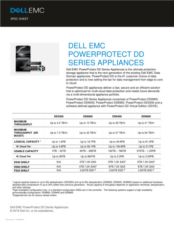DELL EMC POWERPROTECT DD SERIES APPLIANCES - Dell Technologies