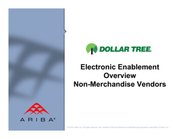 Electronic Enablement Overview Non-Merchandise Vendors
