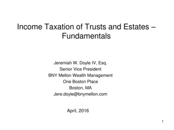 Income Taxation Of Trusts And Estates Fundamentals - SCORE Maine