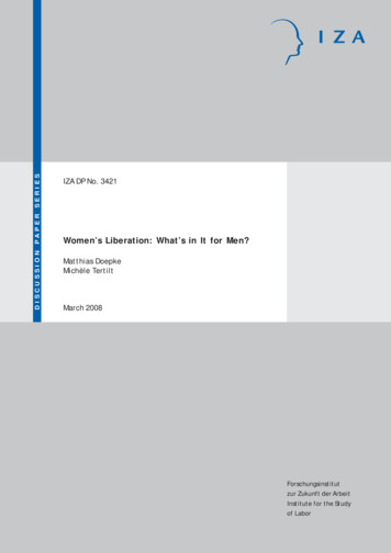 Women's Liberation: What's In It For Men? - IZA Institute Of Labor .