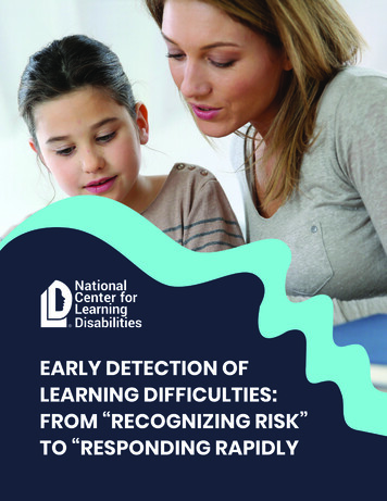 Early Detection Of Learning Difficulties - NCLD