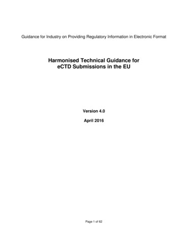 Harmonised Technical Guidance For ECTD Submissions In The EU - Europa