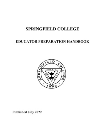 EDUCATOR PREPARATION HANDBOOK - Springfield.edu