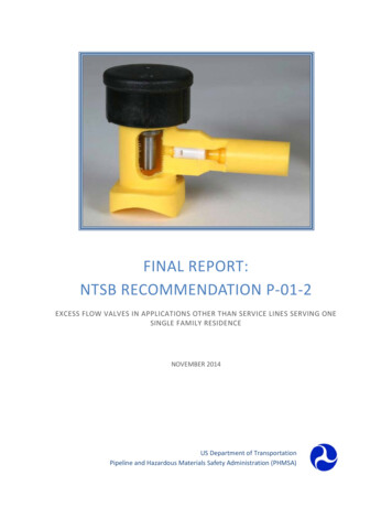 Final Report: Ntsb Recommendation P-01-2
