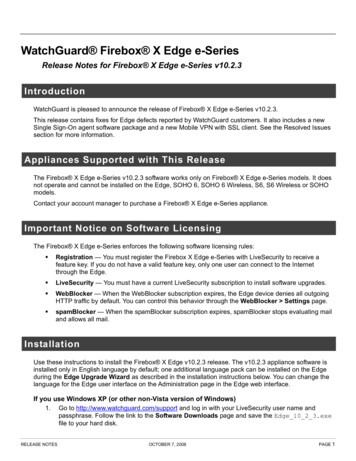 WatchGuard Firebox X Edge E-Series V10.2.3 Release Notes
